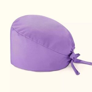 Surgical Hat Scrub Cap Mask Set Purple Butterflies